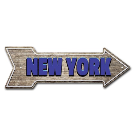 Signmission New York Arrow Sign Funny Home Decor 36in Wide P-ARROW12-999709
